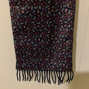 NWOT Paisley Navy Men’s Scarf By Sammy Made in England